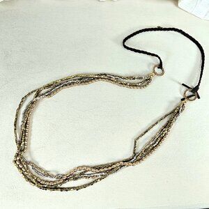 Lucky Brand Mixed Metal Multi-Strand Beaded Bohemian Necklace